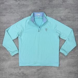 Peter Millar Men M Dallas Country Club 1/4 Zip Beaumont Performance Preppy DCC
